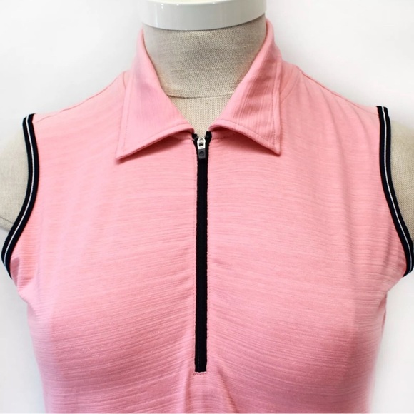 T by TALBOTS Polo Pink Sleeveless Tank Tee Top Womens Large Golf Sporty - Picture 2 of 4